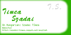 timea szadai business card
