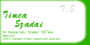 timea szadai business card